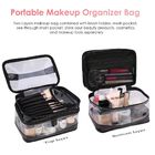 Two Layers Vinyl Cosmetic Bag Portable Transparent